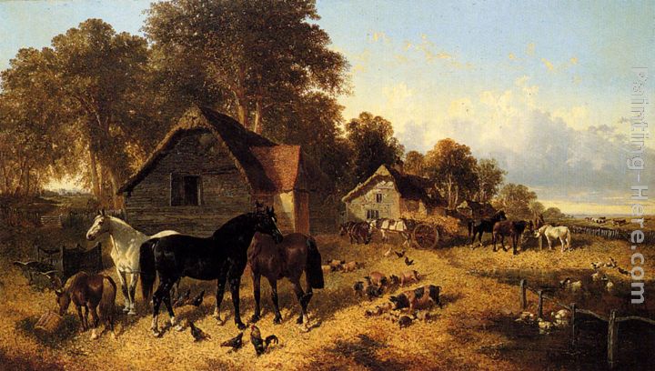 A Flourishing Farmyard painting - John Frederick Herring, Jnr A Flourishing Farmyard art painting